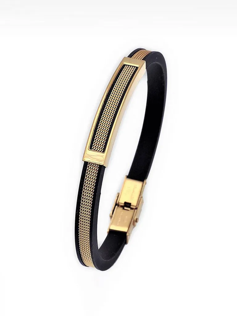 Black Golden Rubber Bracelet For Men - BR-5A-419