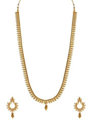 Traditional gold long necklace set - CNB821