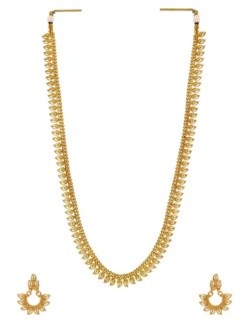 Antique Gold Long Necklace Set - CNB854