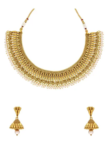Antique Gold Necklace Set - CNB870