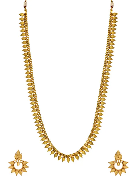 Antique Gold Long Necklace Set - CNB888