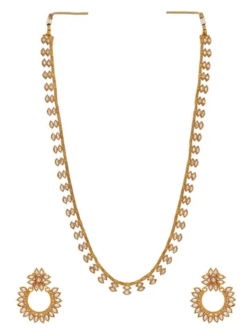 Antique Gold Long Necklace Set - CNB904