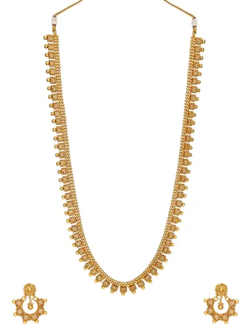 Antique Gold Long Necklace Set - CNB905