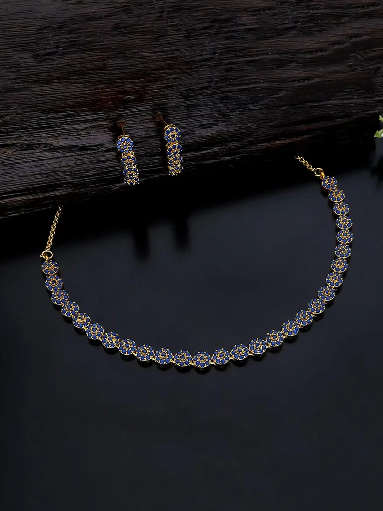AD / CZ Necklace Set in Gold finish - KLP282