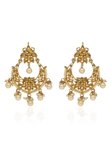 Traditional Chandbali Earrings in Gold finish - S35168