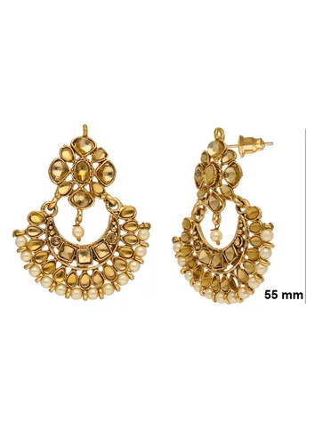 Traditional Chandbali Earrings in Gold finish - S35170