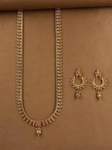 Traditional gold long necklace set - CNB821