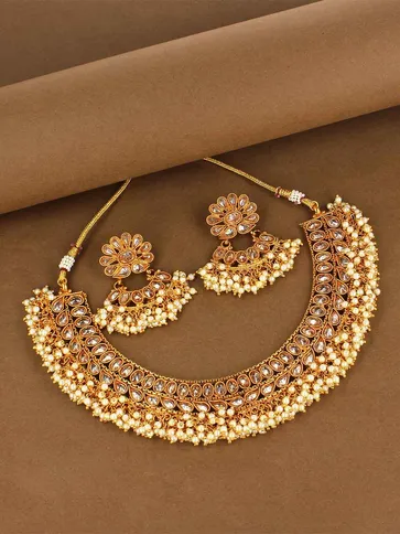 Antique Gold Necklace Set - CNB1133