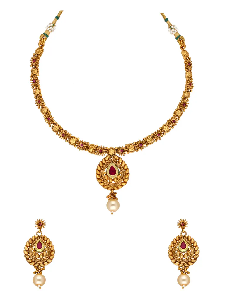 Antique Necklace Set in Gold finish - S32979