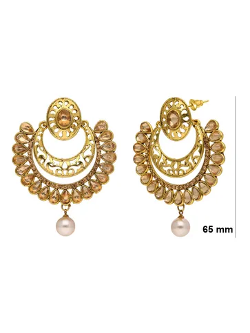 Traditional Chandbali Earrings in Gold finish - S35173