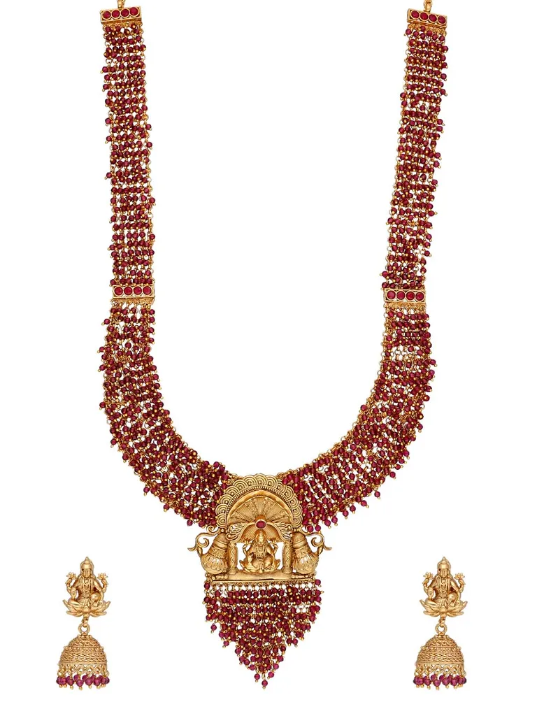 Temple Long Necklace Set in Rajwadi finish - AMN810