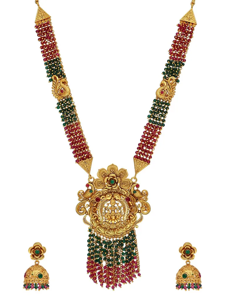 Temple Long Necklace Set in Gold finish - AMN808