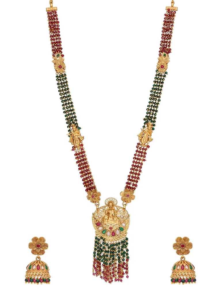 Temple Long Necklace Set in Rajwadi finish - AMN813