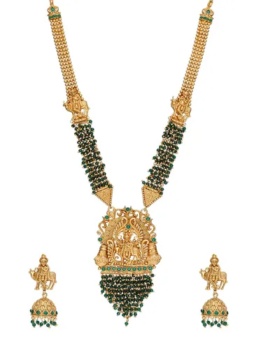 Temple Long Necklace Set in Rajwadi finish - AMN817