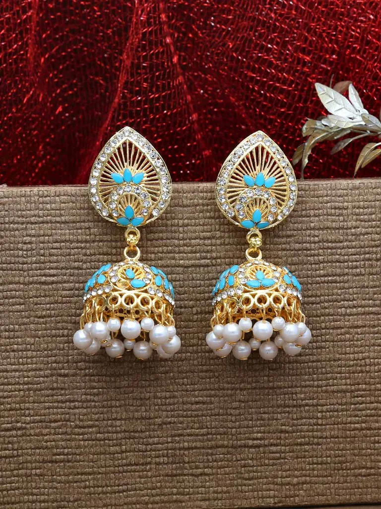Traditional Jhumka Earrings in Gold finish - MIJ292
