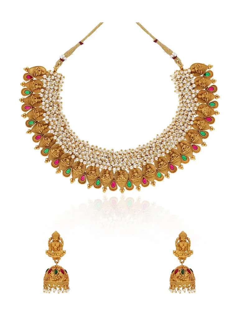 Temple Necklace Set in Gold finish - MID189