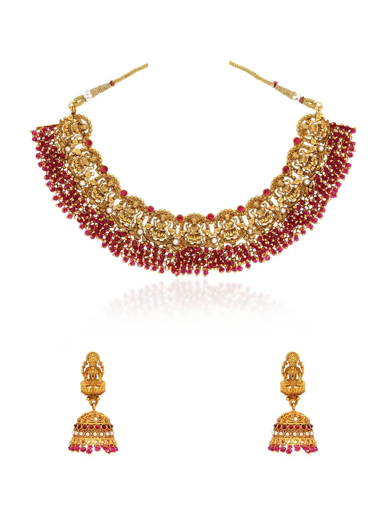 Temple Necklace Set in Gold finish - MID196