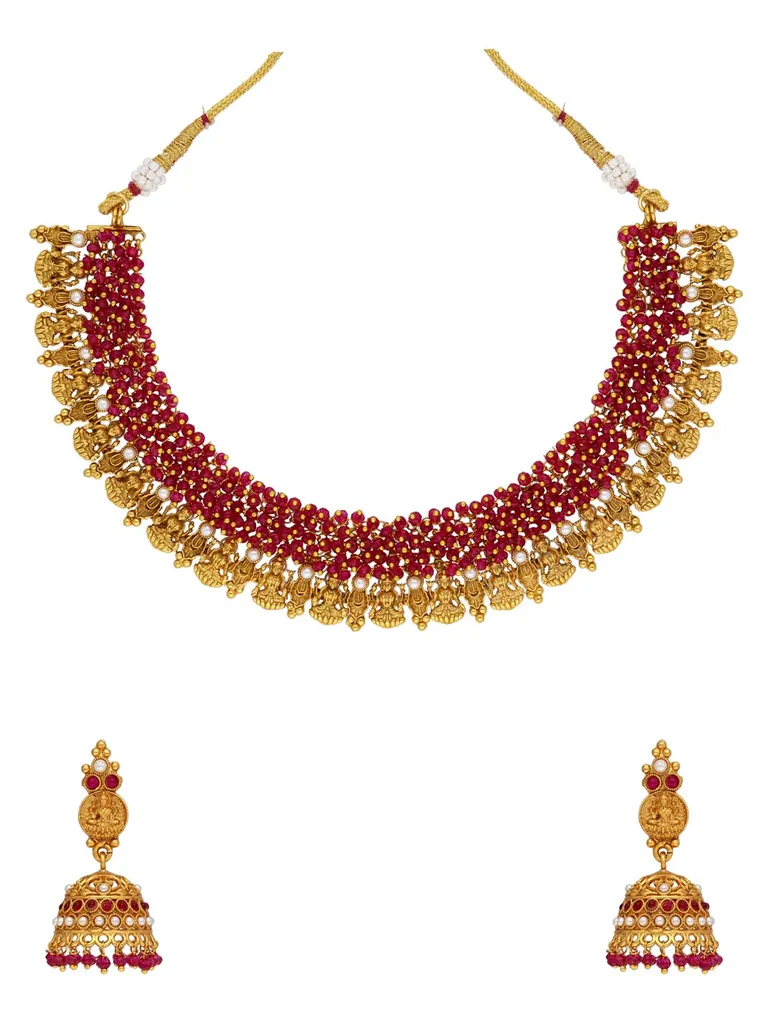 Temple Necklace Set in Gold finish - MID447
