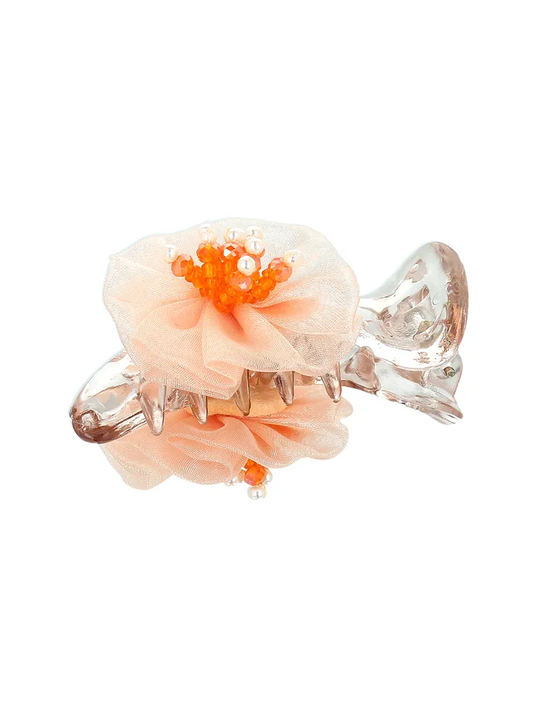 Fancy Floral Butterfly Clip in Peach color - CNB42722