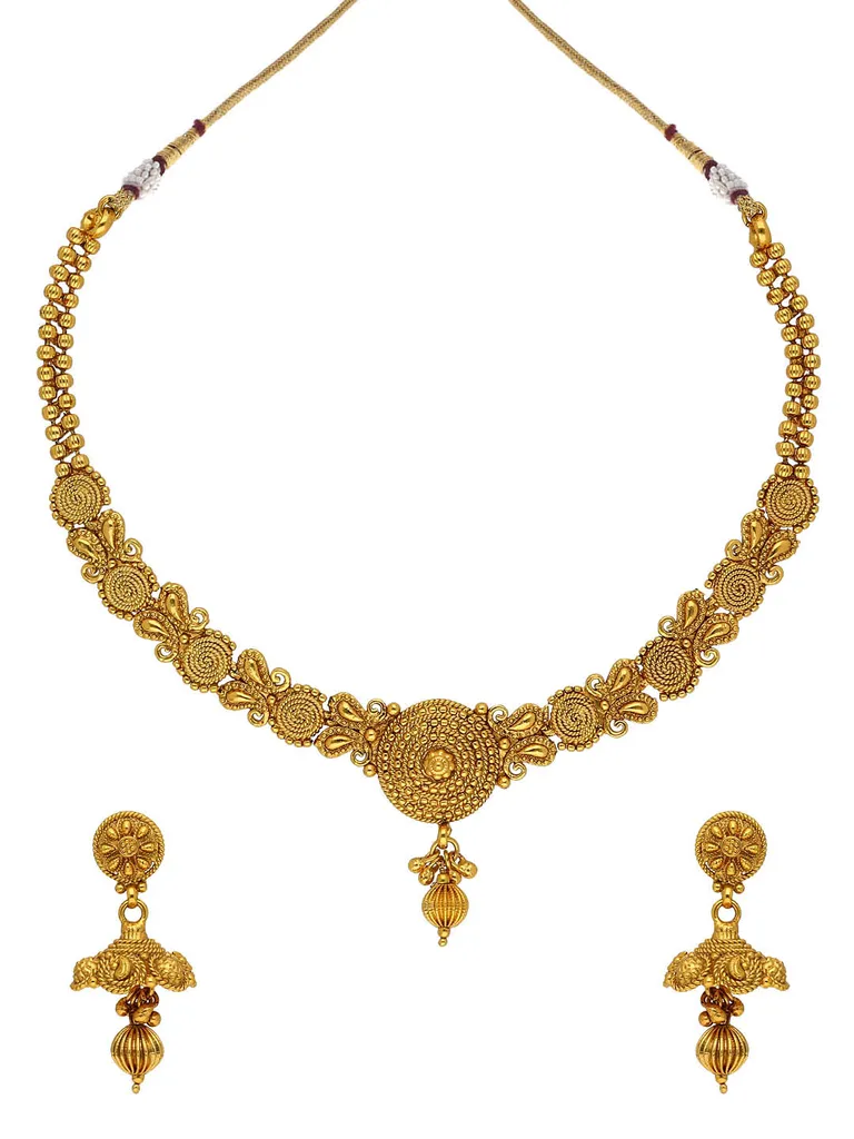 Antique Necklace Set in Gold finish - S35264