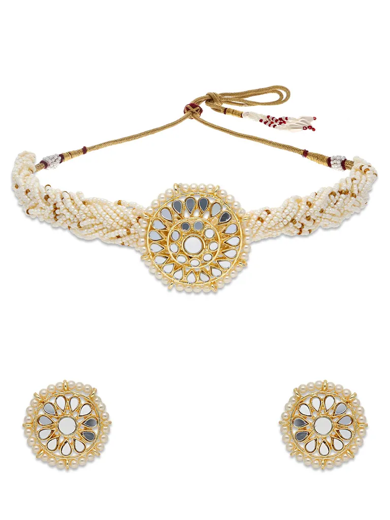 Antique Choker Necklace Set in Gold finish - CNB29270