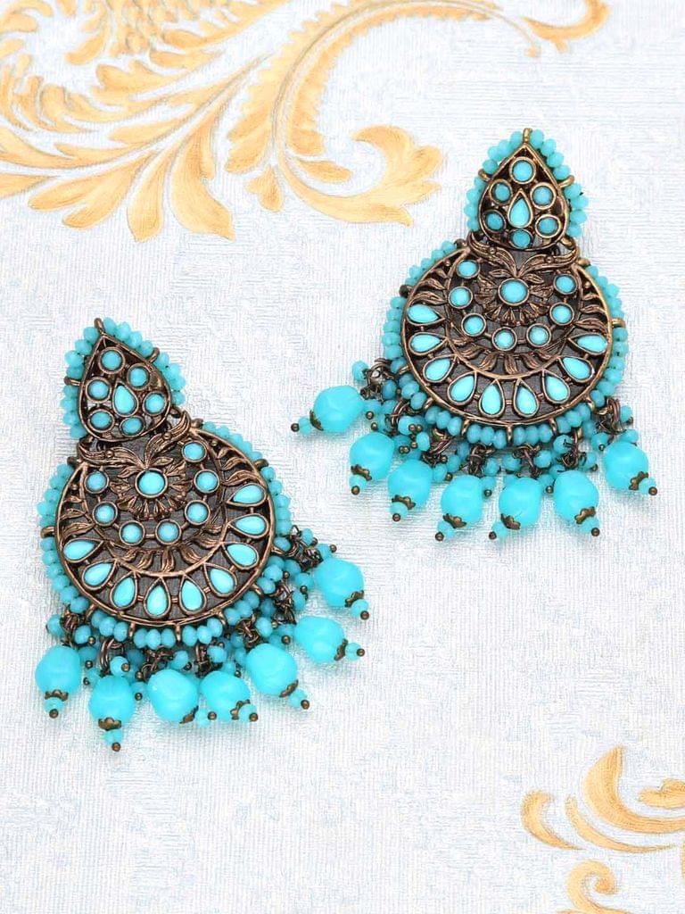 Traditional Long Earrings in Mehendi finish - CNB8067
