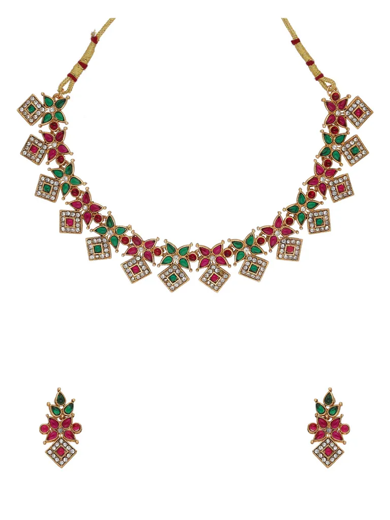 Traditional Necklace Set in Gold finish - CNB38198