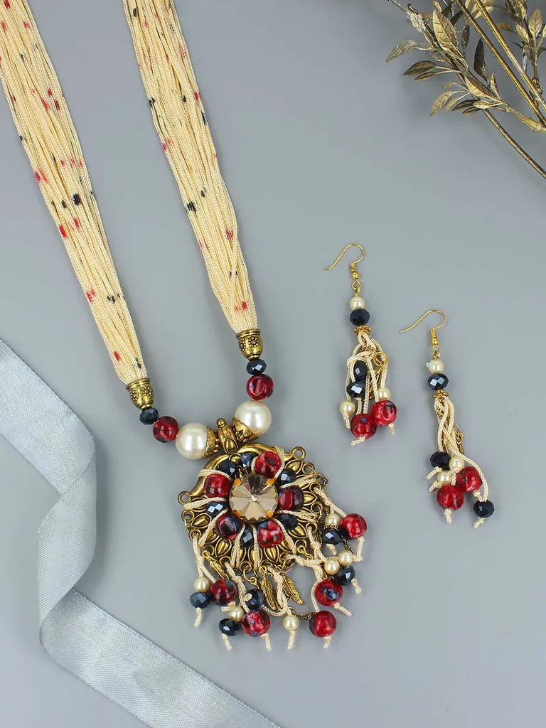 Western Long Necklace Set in Gold finish - 1609MA
