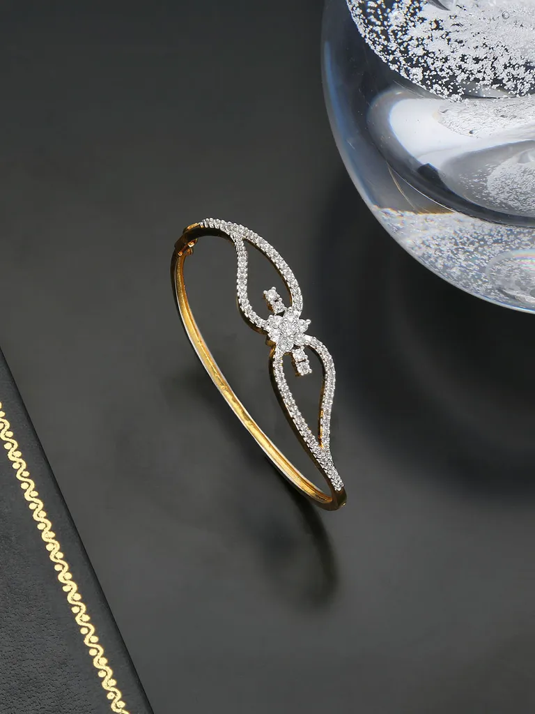 AD / CZ Kada Bracelet in Two Tone finish - S35857