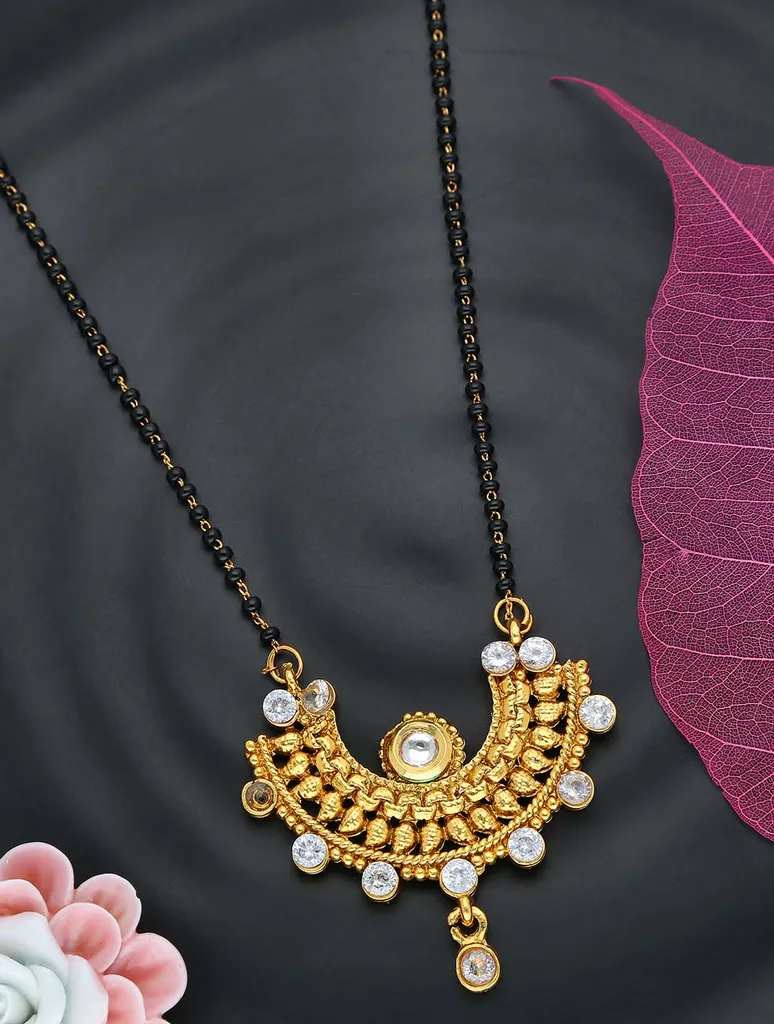 Traditional Single Line Mangalsutra in Gold finish - S34886