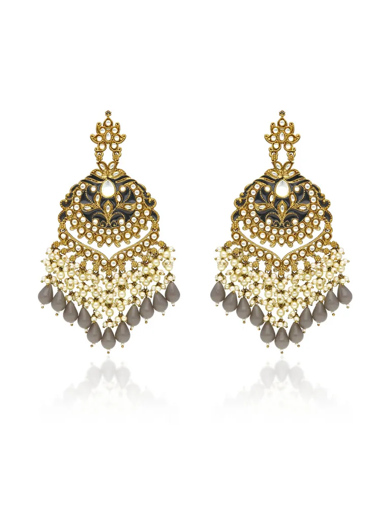 Meenakari Long Earrings in Mehendi finish - BGW52