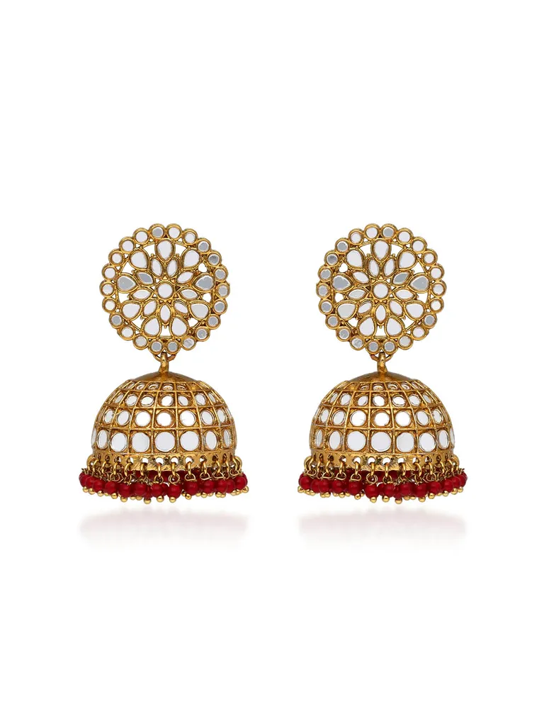 Antique Jhumka Earrings in Mehendi finish - BGW103