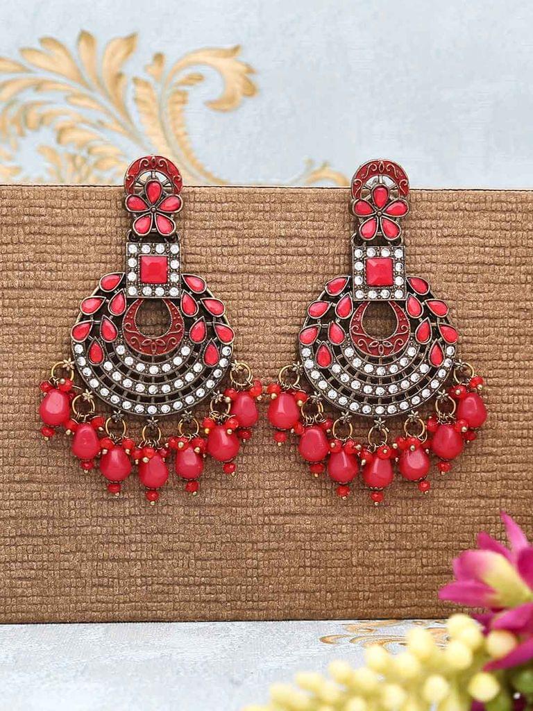 Traditional Long Earrings in Mehendi finish - CNB8119