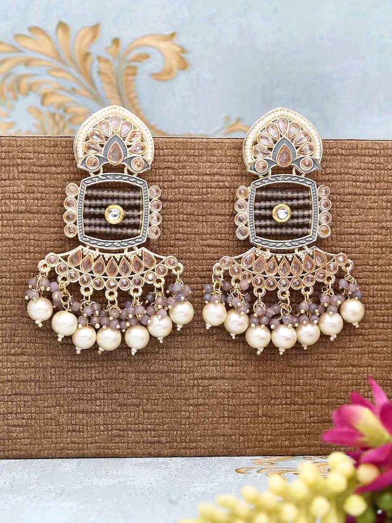 Traditional Long Earrings in Gold finish - CNB28495