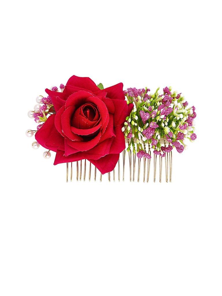 Floral / Flower Comb in Gold finish - CNB39883