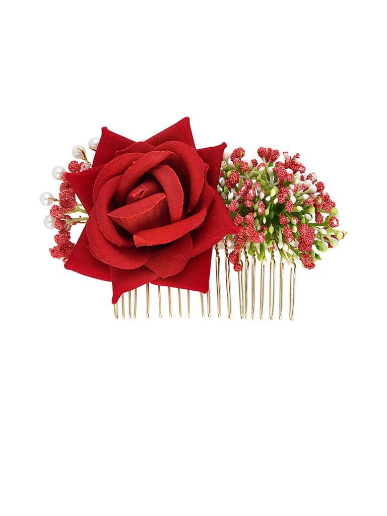 Floral / Flower Comb in Gold finish - CNB39881