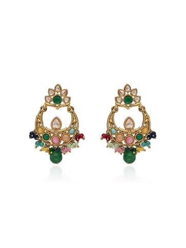 Reverse AD Dangler Earrings in Mehendi finish - CNB33341