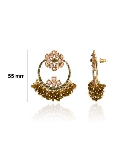 Reverse AD Dangler Earrings in Gold finish - CNB30929