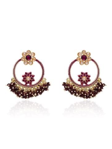 Reverse AD Dangler Earrings in Gold finish - CNB30936
