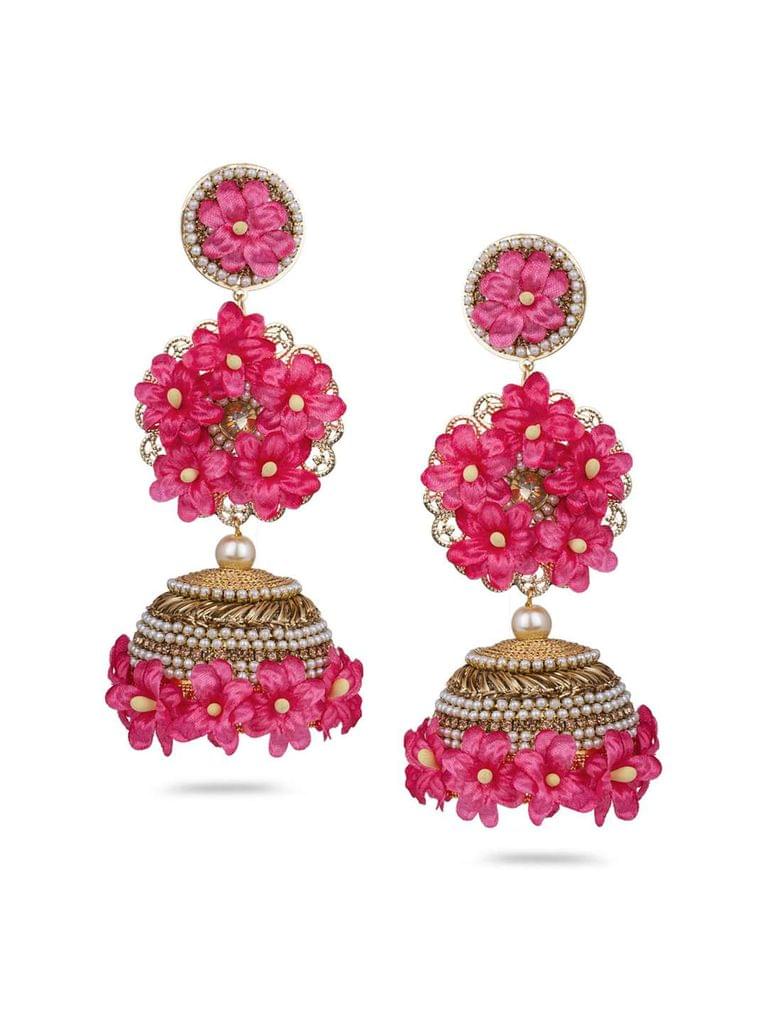 Floral Jhumka Earrings in Gold finish - CNB730