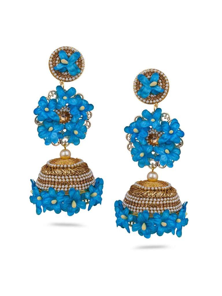 Floral Jhumka Earrings in Gold finish - CNB732