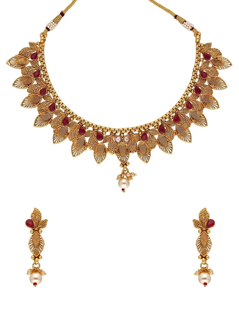 Antique Necklace Set in Gold finish - SOC9023RU