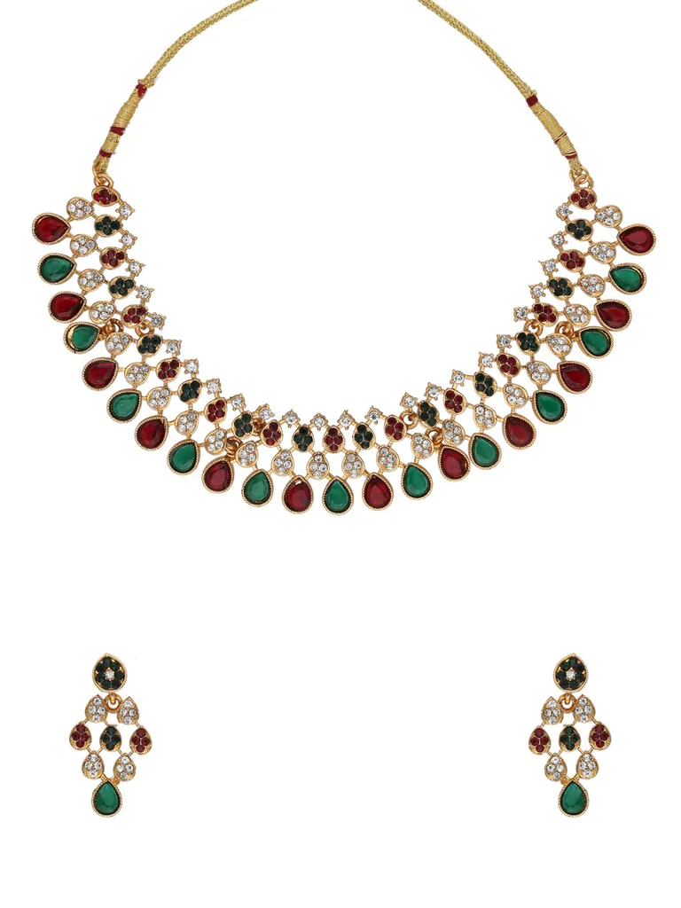 Traditional Necklace Set in Gold finish - CNB38094
