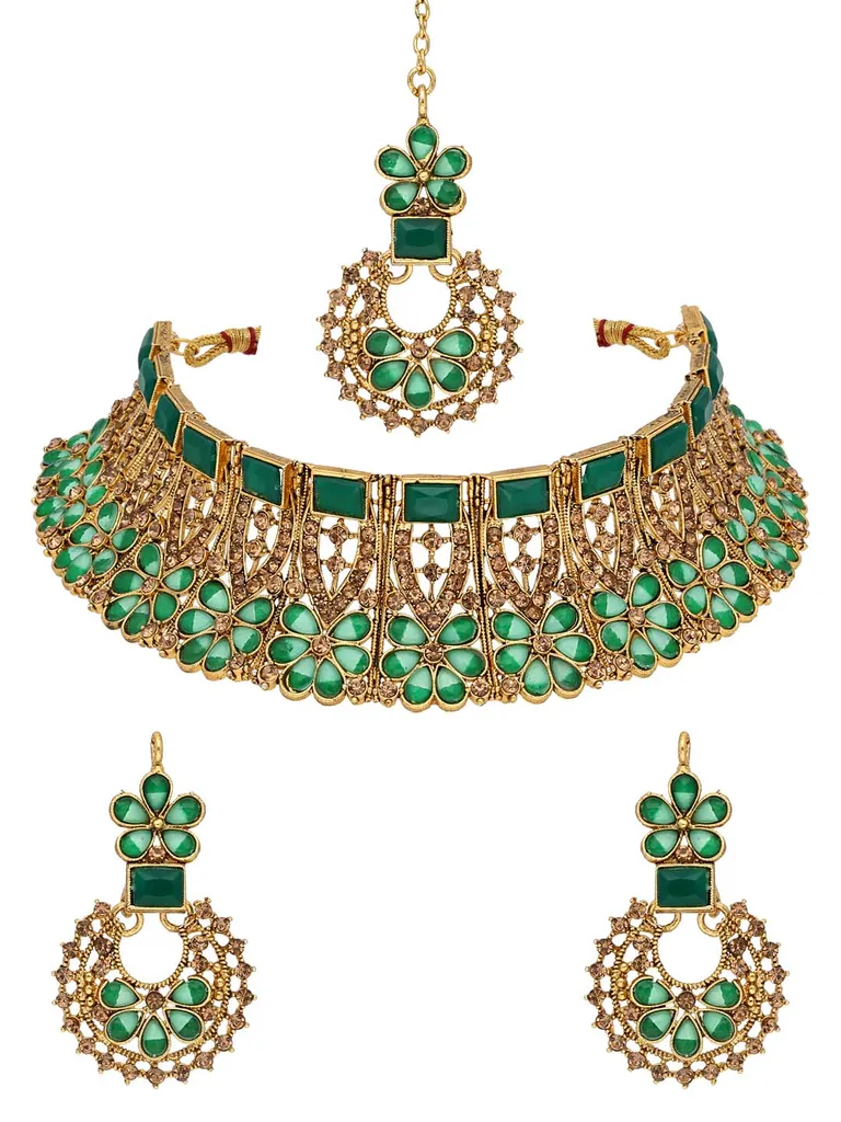 Traditional Necklace Set in Gold finish - CNB38596