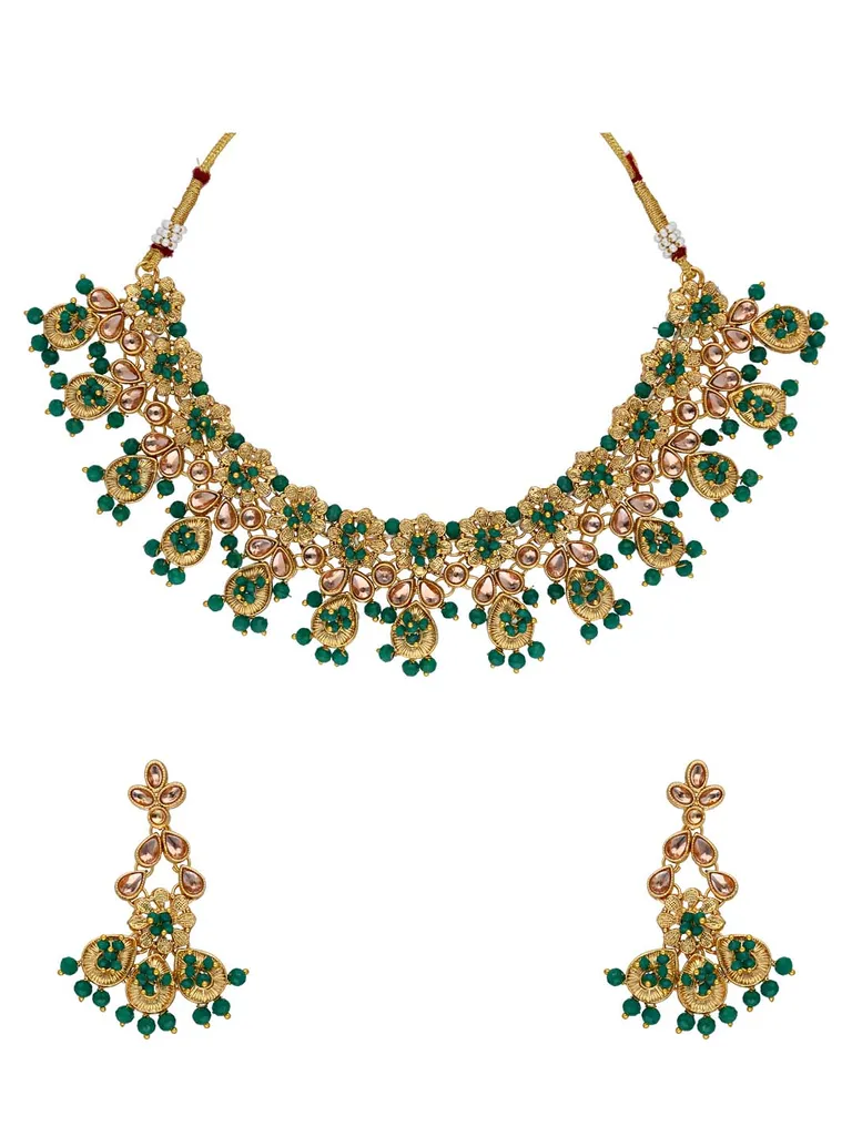 Antique Necklace Set in Gold finish - CNB32558
