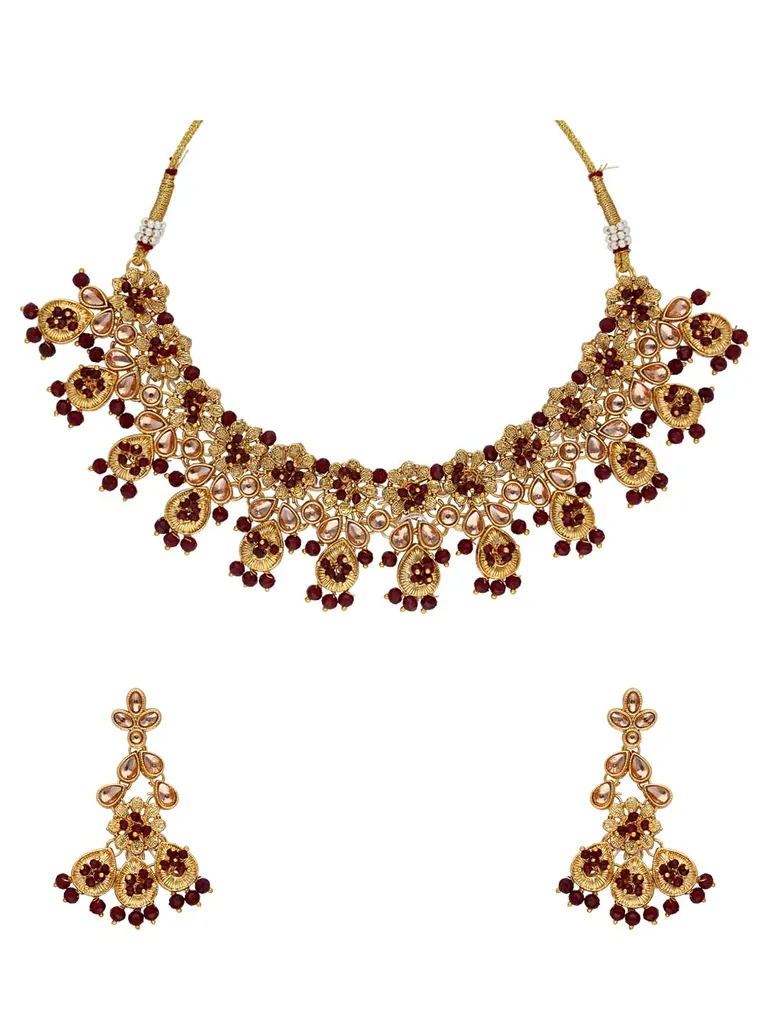 Antique Necklace Set in Gold finish - CNB32559