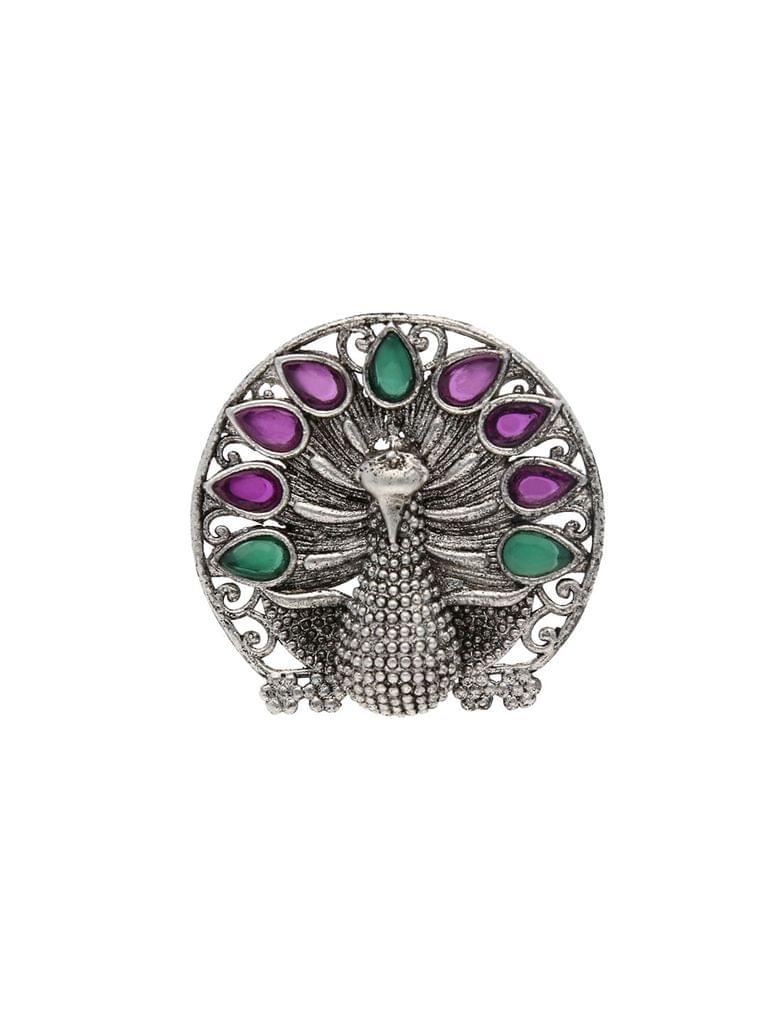 Traditional Finger Ring in Oxidised Silver finish - CNB18946