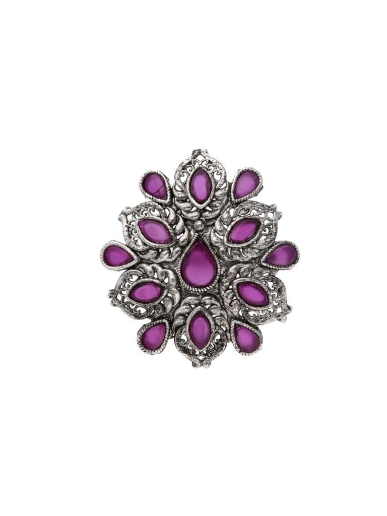 Traditional Finger Ring in Oxidised Silver finish - CNB18958