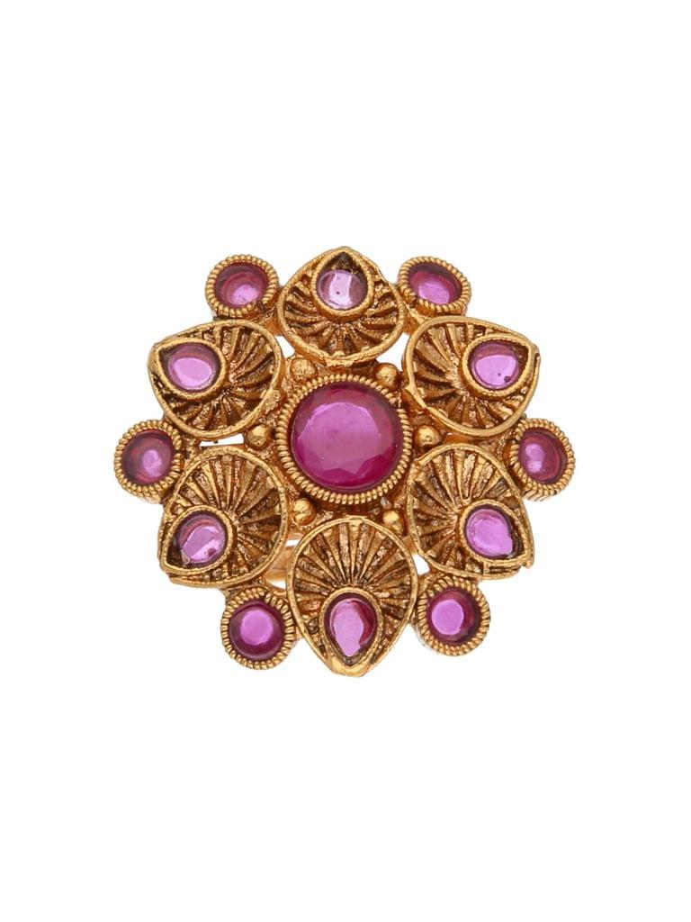 Reverse AD Finger Ring in High Gold finish - SRESAF42RU