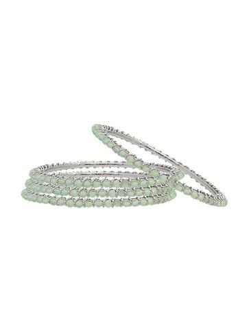 Crystal Bangles in Rhodium finish - CNB3116-2.10